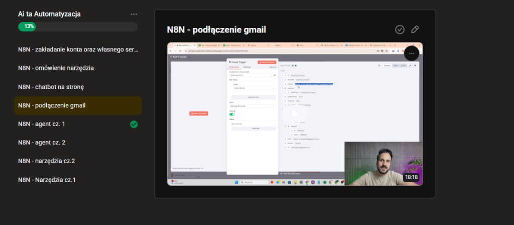 Moduł automatyzacji i lekcje wideo